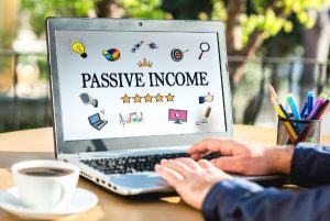 Passive income generation on a laptop.